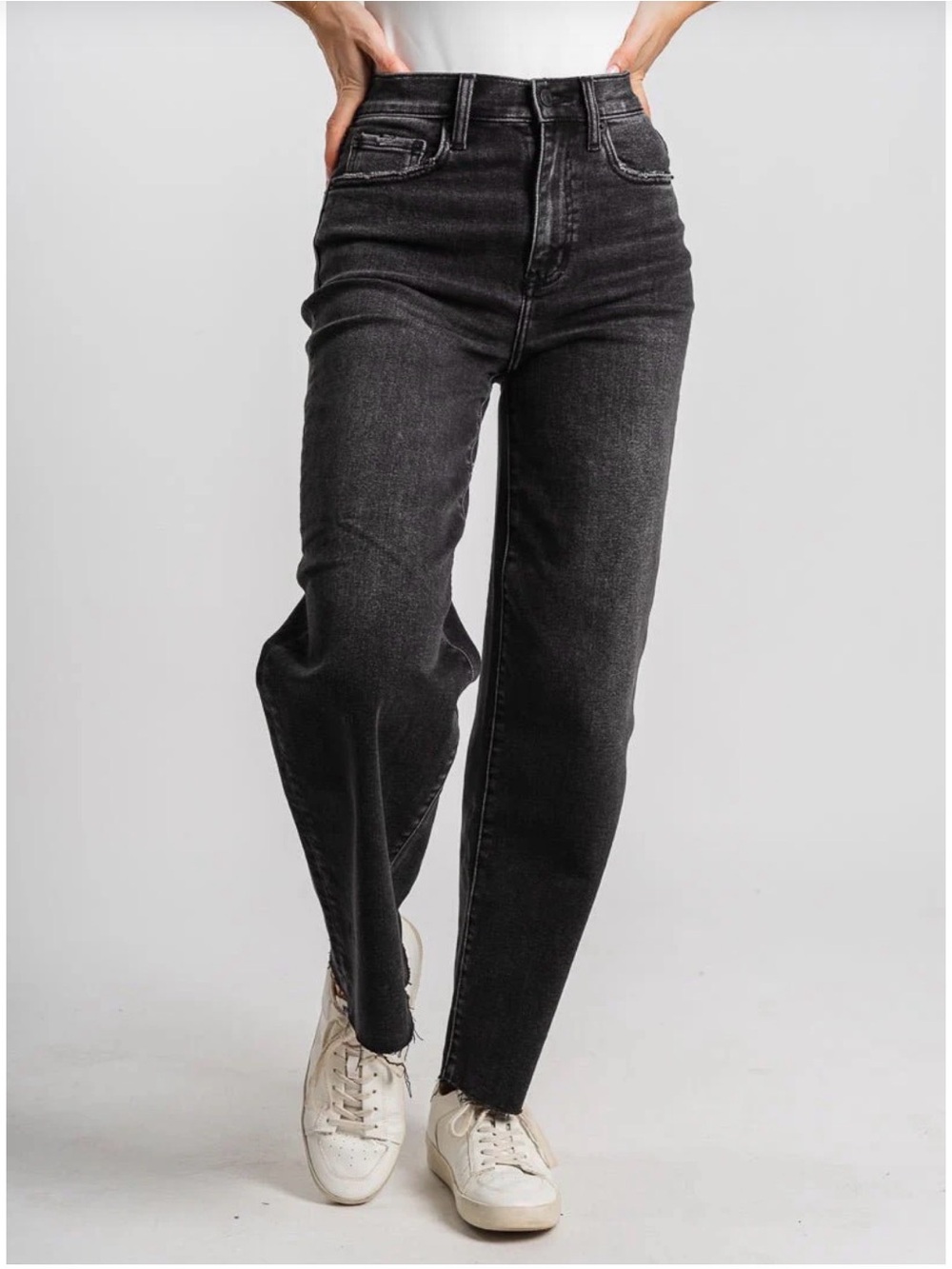 Daze Pleaser High-Rise Ankle Straight Leg Jeans, Faded Milky Way, Size 30 - Picture 3 of 13
